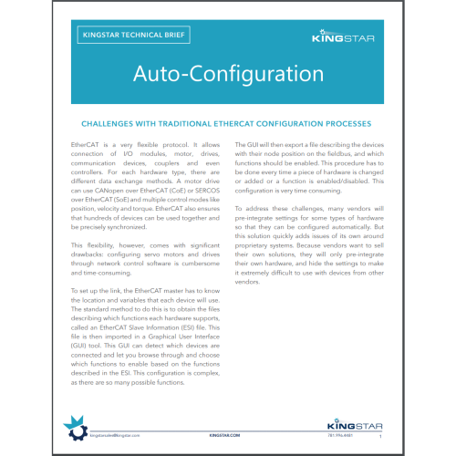EtherCAT Soft Motion Control Auto-Configuration