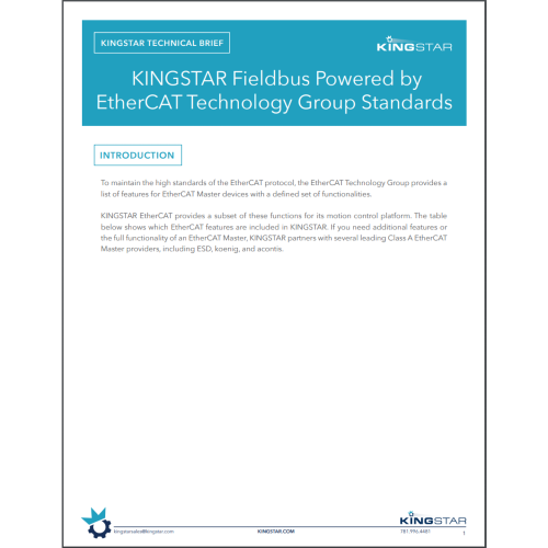 KINGSTAR Support for EtherCAT Standards