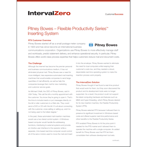 Pitney Bowes – Flexible Productivity Series™ Inserting System