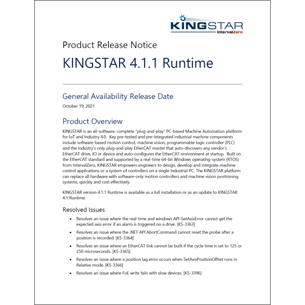 KINGSTAR 4.1.1 Product Release Notice