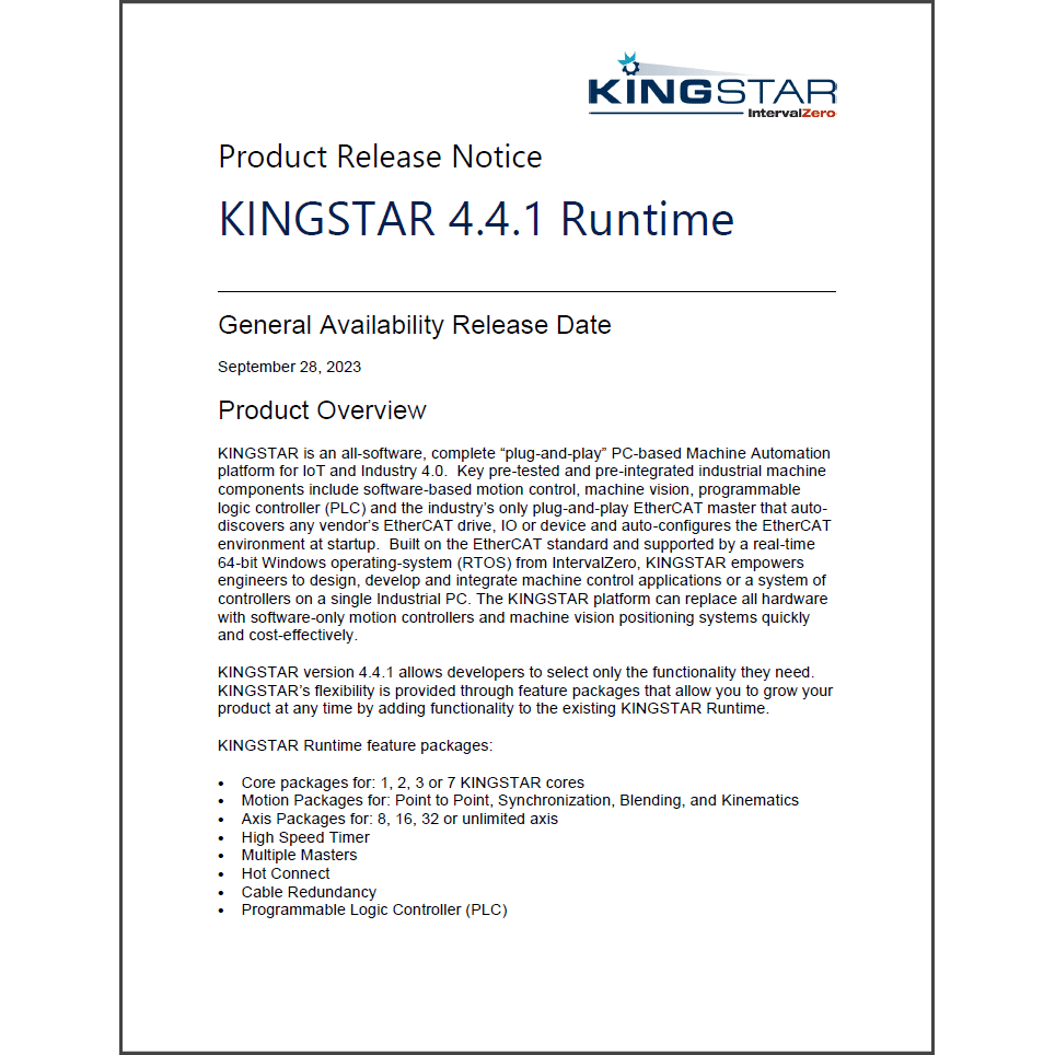 KINGSTAR 4.4.1 Product Release Notice