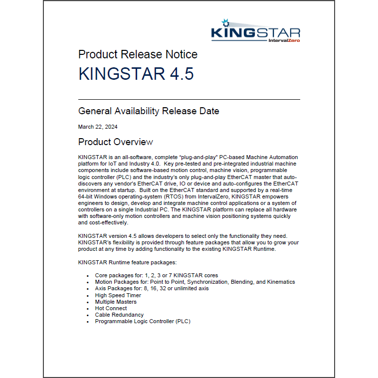 KINGSTAR 4.5 Product Release Notice
