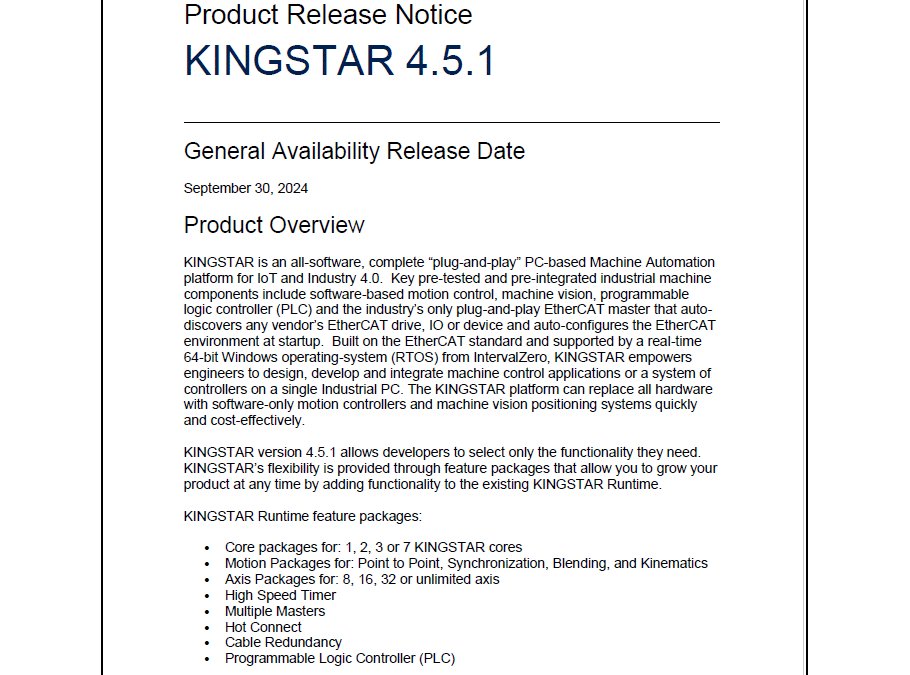 KINGSTAR 4.5.1 Product Release Notice