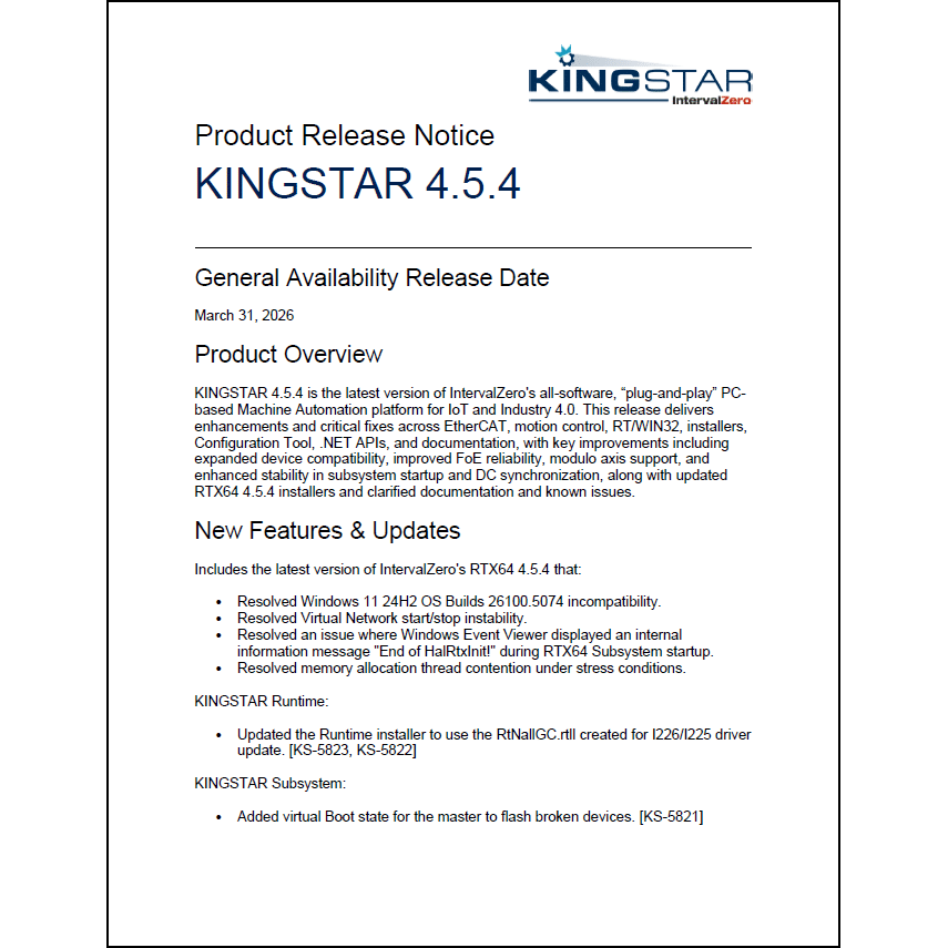 KINGSTAR 4.5.4 Product Release Notice