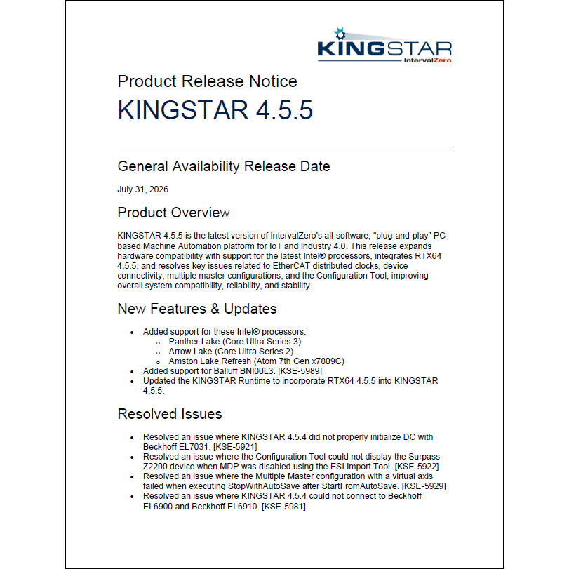 KINGSTAR 4.5.5 Product Release Notice